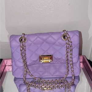 Aldo Lilac Quilted Chain Shoulder Bag